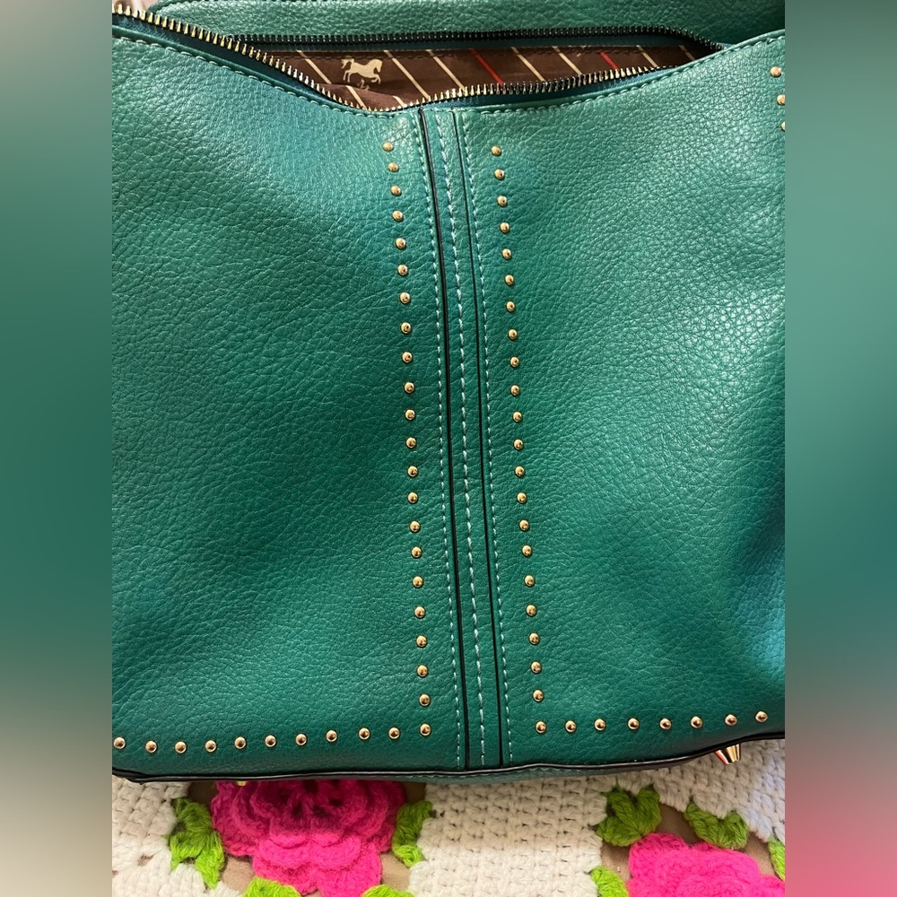 Teal Studded Women's Bag